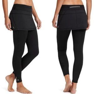 Athleta Black Skirted Leggings, Warm Lining, Sz M